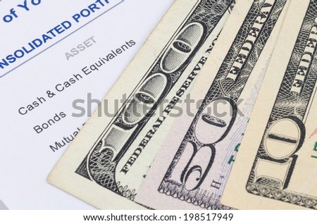us dollar banknote on the investment portfolio