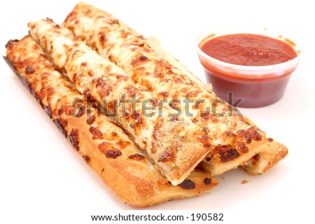 cheese sticks with marinara sauce. of cheese and garlic bread
