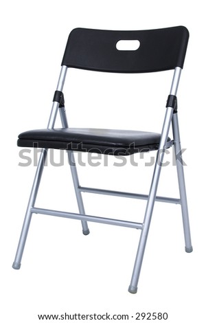 Folding Office Chair on Black And Silver Folding Chair Over White  Stock Photo 292580