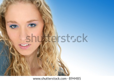 Blonde Hair Up. long curly londe hair and