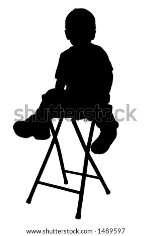Boy Sitting Silhouette