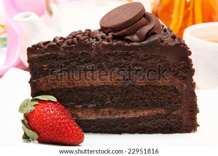 Dark and Milk chocolate cake with strawberry.