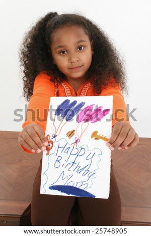 ... five year old African American girl holding hand ma