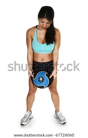 with medicine ball,