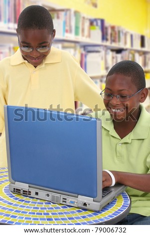 Students on Library Computer