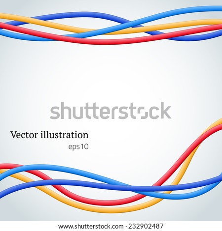 Abstract colorful wire background. Vector illustration.