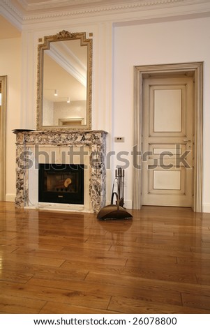 marble fireplace in living room