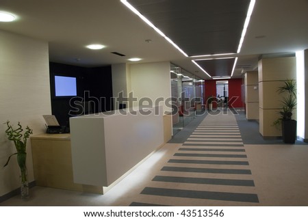 reception in modern office building