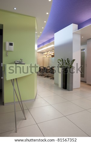 Interior of a modern hair salon - reception