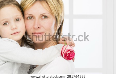 Forty years mother with
her five years old daughter