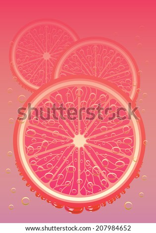 bright background with grapefruit slices for the menu