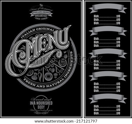 vector pattern for menu pizza over black background and calligraphy vector pattern for menu pizza over black background and calligraphy