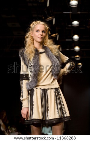 Female model at a fashion show by Kiseleva Collection (Russian Fashion Week) 08
