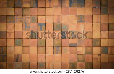 Ruin and ancient orange brick wall surface background texture