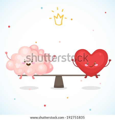 True story the brain and the heart vector True story the brain and the heart vector