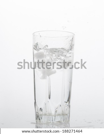 Water in a cup with ice