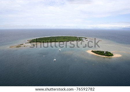 Aerial view of picturesque Low Isles, tropical Far North Queensland, Australia