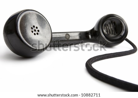  Fashioned Phone on Old Fashioned Black Telephone Receiver With Cord On White Background