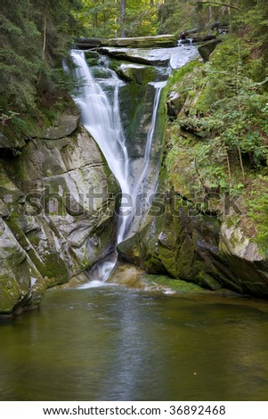 Poland. The Karkonosze National Park (biosphere reserve) - Szklarka waterfall