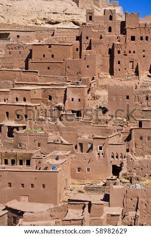 Morocco. Ait Benhaddou - fragment of ksar. This site is on UNESCO World Heritage List