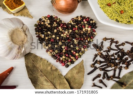 abstraction, the love of spices, different spices for cooking delicious food