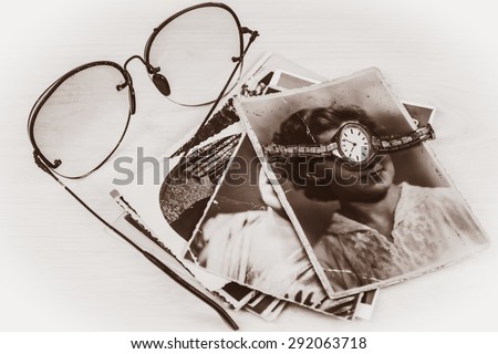 vintage, abstract, photo of a woman, time is running out, the clock, life
