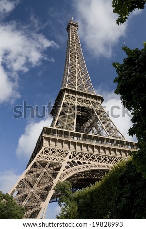 The Eiffel Tower tourist attraction in Paris
