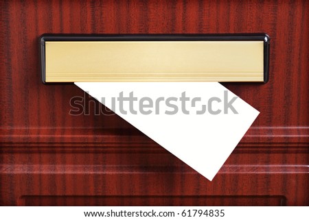 Blank letter coming through the letterbox ready to add your own message