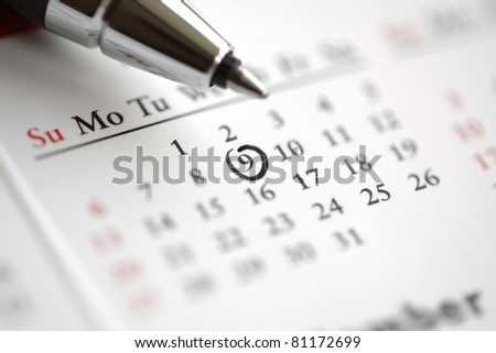 Circle marked on a calendar concept for an important day or reminder