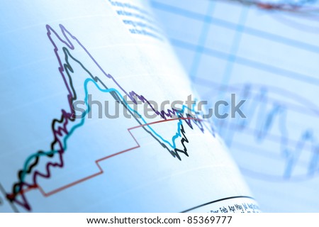 Analysing financial data on stocks and shares chart
