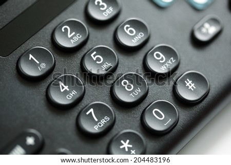 Dialing telephone keypad concept for communication, contact us and customer service support