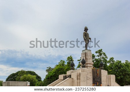 Bangkok - June 7: The statue of King of Siam Vajiravudh, or Rama VI, at Lumpini Park, June 7, 2013, Bangkok. Rama VI was the sixth monarch of Siam under the House of Chakri.