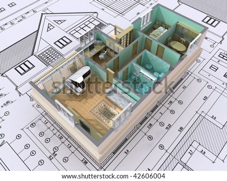 3D Isometric View of Houses