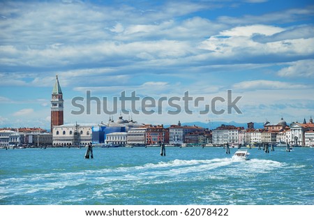 Campanile di San Marco in Venice, Italia. View from San Marco canal.