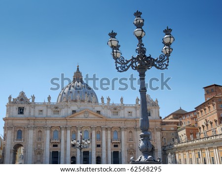 The Saint Peter\'s Basilica in Vatican, Italia.