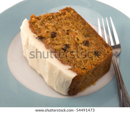 piece of carrot cake on turquoise plate