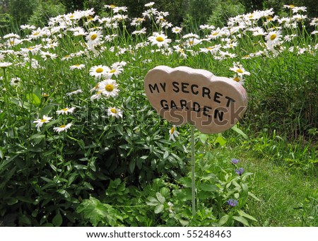 entrance to a secret garden surrounded by daisies