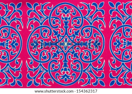 Fabric printing pink and blue fabric art beautiful design.