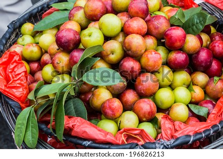 Nectarine fruit for sale at a market in China.