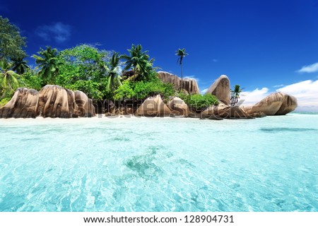 Anse Source d'Argent beach La Digue island Seyshelles Anse Source d'Argent beach La Digue island Seyshelles