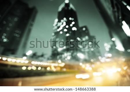 Night Lights Of The Hong Kong Out Of Focus