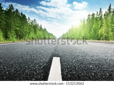 road in Russian forest