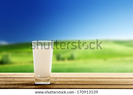 glass of milk and sunny day