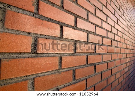 tilt wall, red bricks and sun