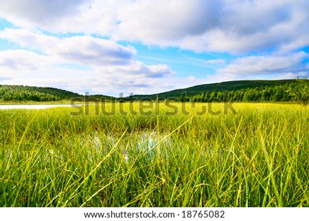 lake in north mountain tundra