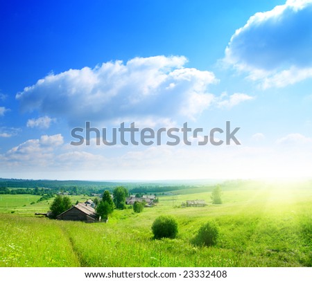 perfect summer day in russian village