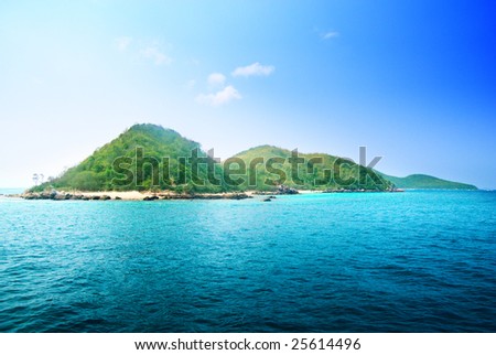 tropical island and ocean