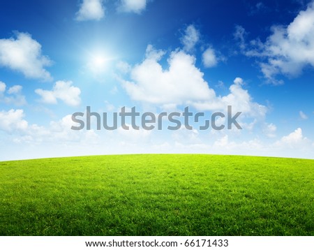 clip art sunny day. green field and sunny day