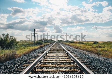 landscape with railroad railway leading lines