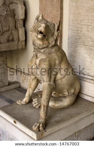 Antique statue of pretty dog in Vatican